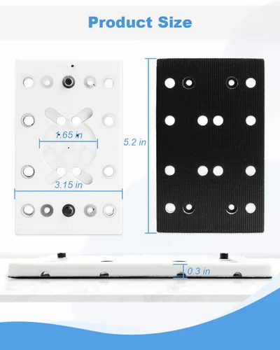 Vista 5 de 489252 RTS 400 Almohadilla de repuesto 3.150 in x 5.118 in (3 5/32 x 5 1/4 pulgadas), suave 12 agujeros para lijadoras de órbita aleatoria RTS 400