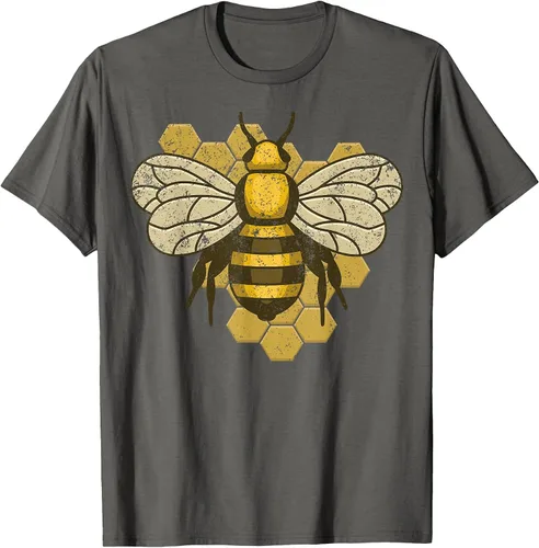 Vista 91 de Retro Beekeeper Beekeeper Honey Bumblebee Vintage Saves Bees T-Shirt Asphalt Grey