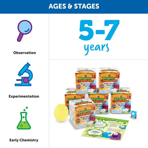 Vista 6 de Learning Resources Beaker Creatures Series 3 - Paquete de 6 cápsulas, juguetes de exploración científica a partir de 5 años, juguetes STEM