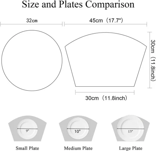 Vista 5 de SHACOS Juego de 5 manteles individuales pequeños en forma de cuña con centro de mesa, resistentes al calor, lavables (5, beige)