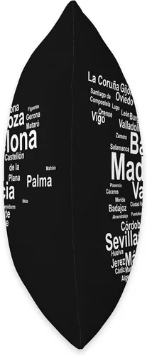 Vista 2 de CQ Spain Design Spain Map Silhouette Towns Cities Madrid - Almohada de viaje, 16 x 16 pulgadas, multicolor
