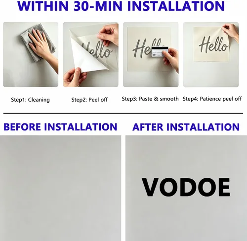 Vista 3 de VODOE Pegatinas de pared inspiradoras para oficina: aplicar en menos de 30 Cambia tus pensamientos