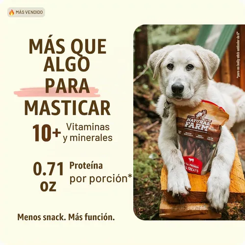 Vista 3 de Natural Farm Golosinas de colágeno trenzadas para perros (30 cm, paquete de 6), palitos de colágeno, golosinas naturales para perros, de larga