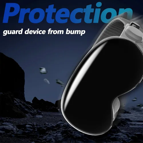 Vista 5 de CHATSZ Funda para Vision Pro, funda transparente VR transparente, a prueba de golpes, carcasa protectora de TPU para viajes, accesorio protector