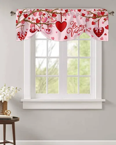 Vista 9 de Cenefa de primavera con amarre para ventanas de cocina, cenefas de cortina con lindos huevos coloridos de conejo, 42 x 12 pulgadas, 1 panel