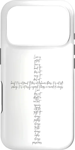 Vista 29 de Funda con cruz cristiana para iPhone 12/12 Pro 1 Corinthians 13