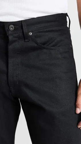Vista 6 de Naked & Famous True Guy - Jeans de orillo negro liso para hombre