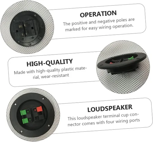 Vista 9 de 2 piezas de terminal de altavoz accesorio de poste de unión para caja de subwoofer, terminales de cable de altavoz duraderos para proyectos de audio