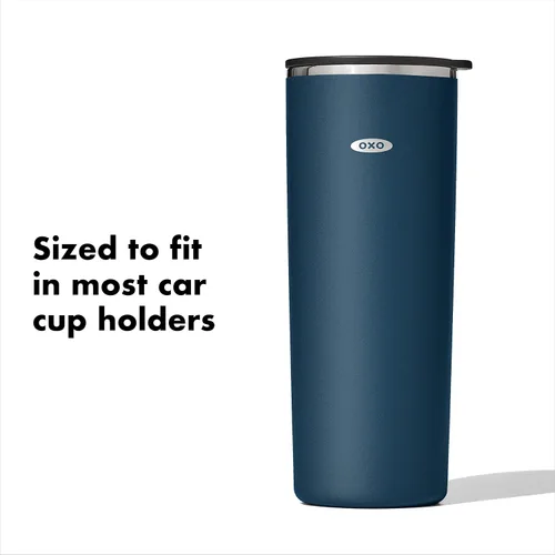 Vista 7 de OXO Strive - Vaso aislado de 24 onzas con tapa deslizante, cobalto oscuro