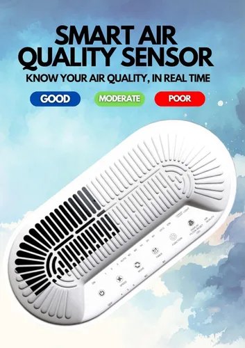 Vista 5 de Azeus FS32 True HEPA Purificador de aire para habitaciones grandes, blanco, alto CADR 400 m³/h, eliminación de caspa de mascotas de polvo de humo