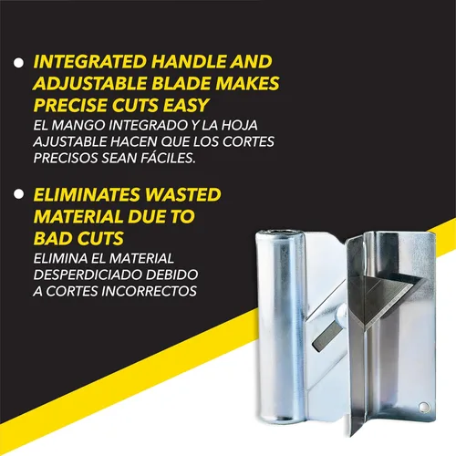 Vista 2 de ToolPro Shadowline Cutter - Herramienta de recorte de acero inoxidable para paneles de yeso, cuentas en L y bordes de techo terminados
