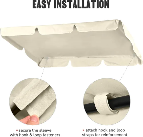 Vista 6 de Yescom - Cubierta de repuesto para toldos de sillas oscilantes UV30 + 180 gsm, Beige