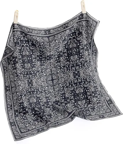 Vista 10 de STARWHISPER Bufanda de seda de morera 100% pura, 27 x 27 pulgadas, 0.551 in, bufanda cuadrada para mujer, con embalaje de regalo Flores de anacardo