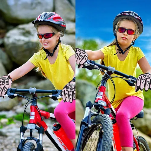 Vista 6 de Frienda Guantes deportivos de invierno para niños, guantes de carreras de deportes de potencia, guantes de motocross, guantes de bicicleta sucia