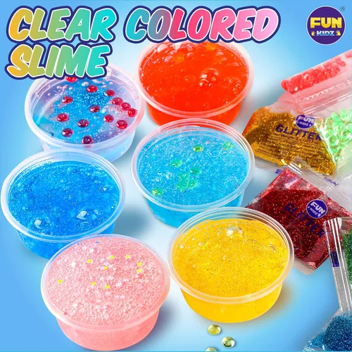 Vista 4 de 35.16 OZ FL (1040 ML) de Slime Transparente para Niños de 6 a 12 años, FunKidz, Juego de Slime de Cristal de Agua Prefabricado de 4 Paquetes, Juego