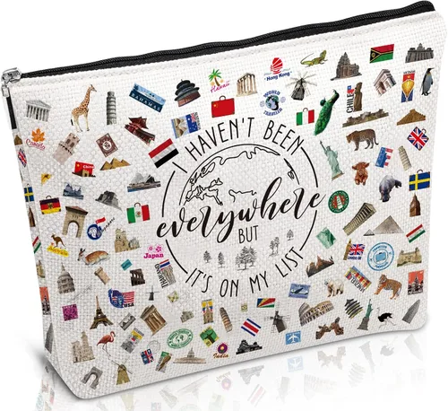 Vista 13 de Artículos de viaje esenciales Recuerdos Regalos - Bolsas de maquillaje, neceser de cosméticos y artículos de aseo de regalo para mujeres, niñas