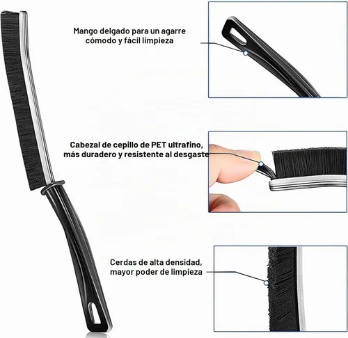 Vista 3 de Cepillo limpiador de lechada con mango duro, cerdas rígidas en ángulo para duchas, bañeras, cocinas, multisuperficie, herramienta de limpieza