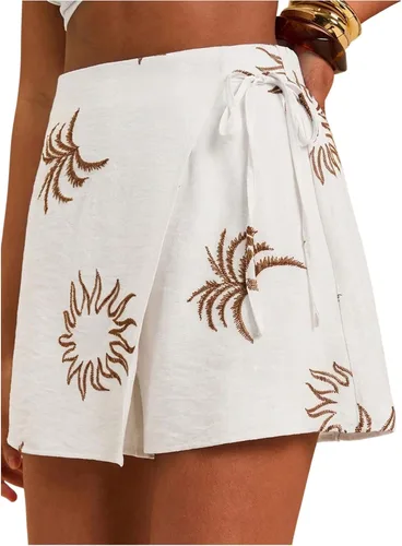 Vista 29 de SweatyRocks Mini faldas bohemias para mujer, pantalones cortos florales con Negro