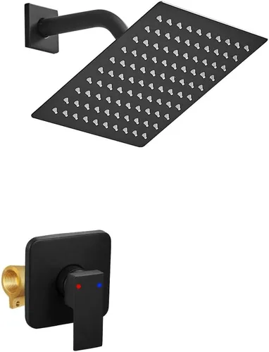 Vista 10 de Juego de llave de regadera dorada cepillada, sistema de regadera de lluvia para baño con cabezal de regadera de lluvia de acero inoxidable, kit
