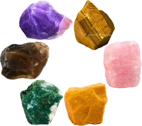 Vista 26 de Amazing Gemstone Cristales para manifestación de ansiedad, juego de 6 cristales curativos de amatista, sodalita, labradorita, angelita, granate