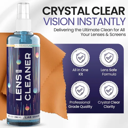 Vista 5 de Spray limpiador de lentes de gel para gafas, kit limpiador de lentes de varios tamaños