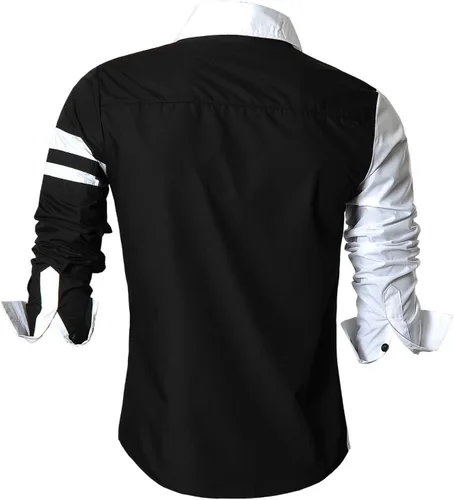 Vista 44 de jeansian - Camisas de manga larga de ajuste entallado para hombre (8397), con botones, informales y de vestir.