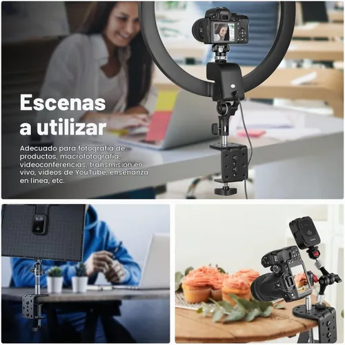 Vista 9 de NEEWER Abrazadera C resistente con columna de montaje para soporte de luz