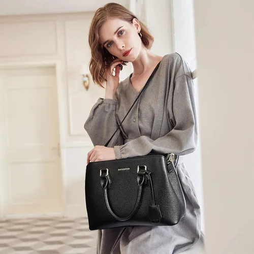 Vista 3 de BOSTANTEN Bolso de cuero para mujer diseñador Satchel hombro bolsas de asas paquete con las mujeres Cartera de cuero RFID bloqueo pequeña billetera