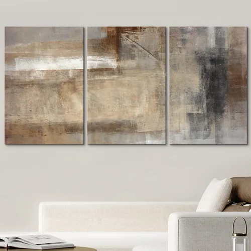 Vista 356 de wall26 Lienzo enmarcado para pared, juego de arte de acuarela pastel, paisaje rural, ilustraciones con formas abstractas, arte moderno, decorativo