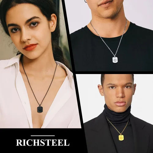 Vista 20 de Richsteel Collar de urna para cenizas, joyería de cremación, colgante de recuerdo conmemorativo con cadena