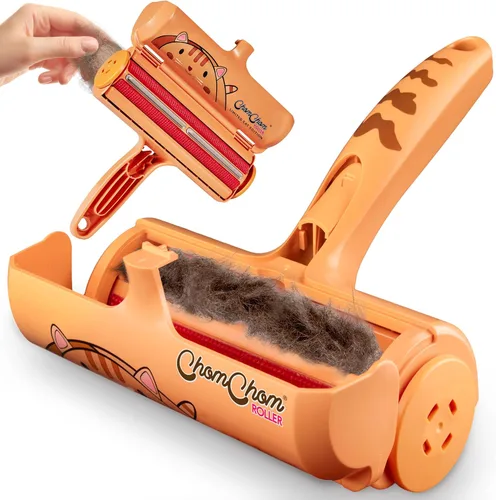 Vista 10 de ChomChom Roller Removedor de pelo de mascotas – Rodillo de pelusa reutilizable de tamaño original para gatos y perros en muebles, sofá, alfombra