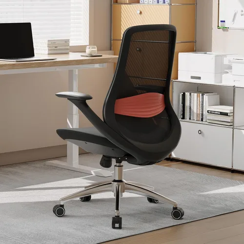 Vista 2 de BV Silla de oficina ergonómica, silla de escritorio ejecutiva con respaldo alto con reposabrazos 2D, soporte lumbar ajustable, silla de computadora