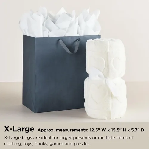 Vista 5 de Hallmark Bolsa de regalo extra grande de 15 pulgadas con papel de seda (lunares rosas y lazo) para cumpleaños, Pascua, baby showers, despedidas