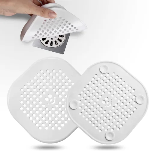 Vista 20 de Protector de silicona para cubrir drenaje de ducha, bañera, cocina, baño, recoge restos de cabello, paquete de 2, color negro
