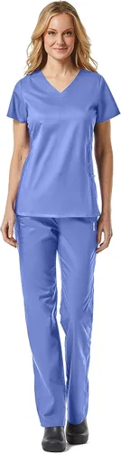 Vista 4 de EON Coolmax - Top de malla con cuello en V para mujer