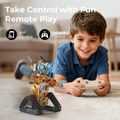 Vista 3 de Sillbird Kit de construcción de robot con control remoto, regalos STEM para niños de 8 a 12 años, juego robótico de codificación técnica