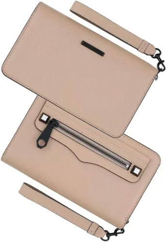 Vista 6 de Rebecca Minkoff Regan - Cartera universal de piel para iPhone Plus, color piel, Beige