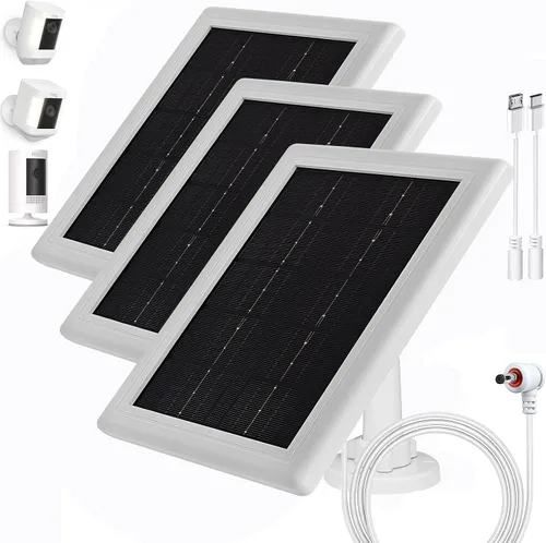 Vista 7 de Cargador de panel solar para cámara Ring, cargador solar 5V 3.5W compatible con batería de cámara Ring Stick Up Cam para vigilancia inalámbrica