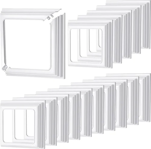 Vista 9 de Thyle 4 piezas de cubiertas de base de poste de vinilo verdaderas de 4x4 pulgadas, envolturas de columna para cubiertas de base de poste para porche