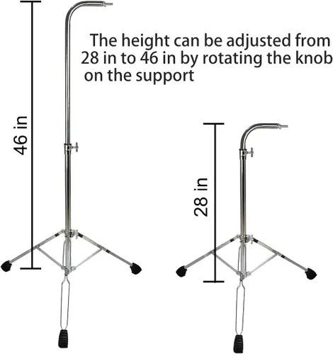Vista 6 de ENNBOM Soporte de trípode de altura ajustable Soporte de montaje plegable para timbre de barra de percusión musical