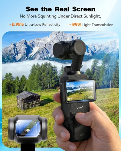 Vista 3 de LK 2+2 para DJI Osmo Pocket 4/3/X Muse Protector de pantalla Transparente