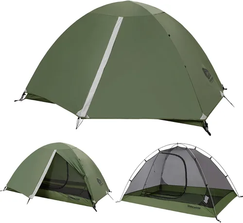 Vista 9 de Tienda de campaña para mochilero de 1/2 persona para camping, tienda de campaña ultraligera e impermeable, tienda de campaña compacta fácil