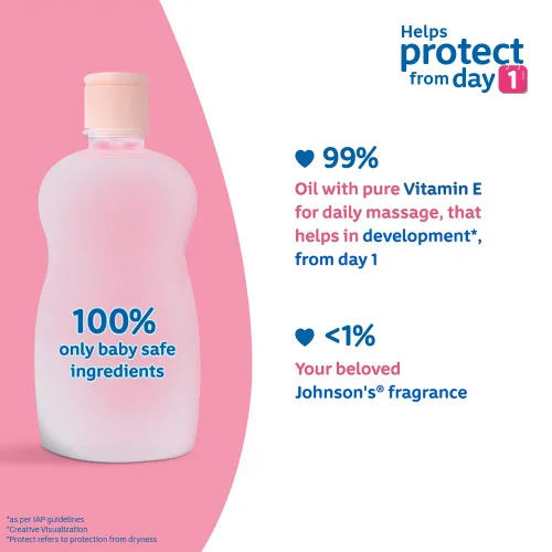 Vista 2 de Johnson's Baby Aceite con Vitamina E (200Ml) 200Ml Transparente