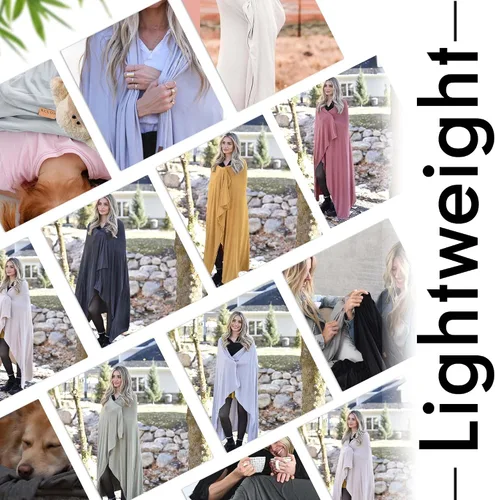 Vista 39 de K E L O R Luxury Cooling Travel Blanket - Stretchy, Lightweight Soft & Breathable Shawl Wraps for Women