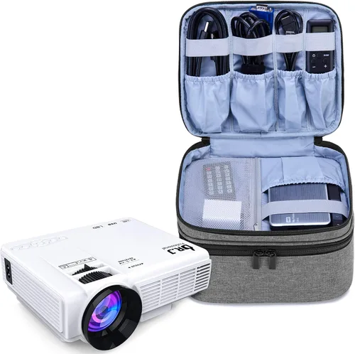 Vista 8 de LUXJA - Bolsa de transporte compatible con mini proyector DR.J, color negro Funda portátil para la mayoría de mini proyectores y accesorios