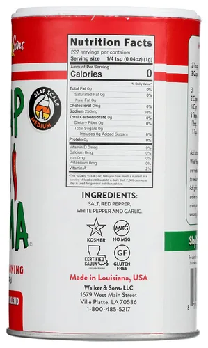 Vista 2 de Slap Ya Mama Condimento cajún de mezcla de pimienta blanca, Kosher, sin MSG, sin gluten, 8 onzas (paquete de 6)