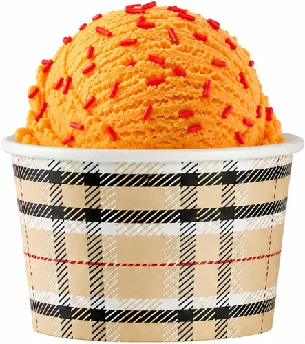 Vista 36 de Restaurantware Coppetta - Vasos de postre de 3 onzas, 50 tazas desechables para helado, tapas se venden por separado, cuencos de papel a cuadros