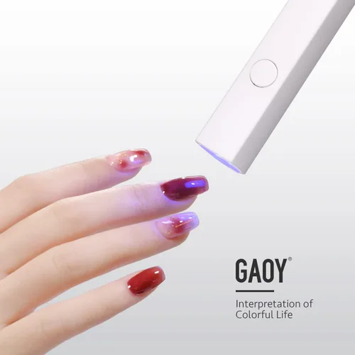 Vista 7 de GAOY Luz UV de mano para uñas de gel, mini lámpara de uñas, portátil inalámbrica recargable, curado rápido A-blanco