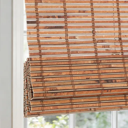 Vista 9 de Sunbox Persianas romanas sin cordones, filtrantes de luz, 100 % naturales, para ventanas, hogar, oficina, puertas francesas, marrón