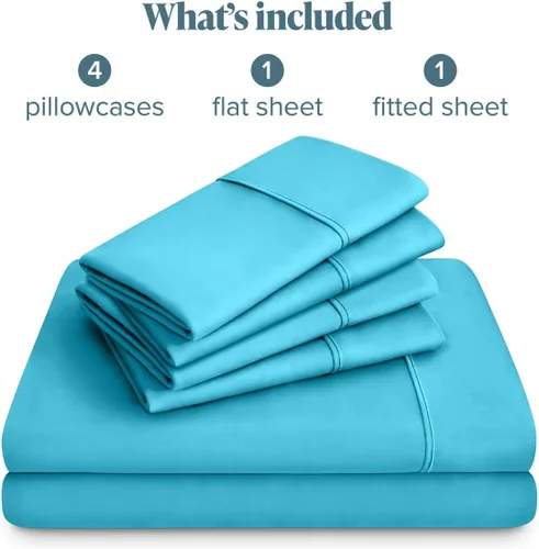 Vista 116 de Bare Home Sheet Set 1800 Ultra-Soft with 2 Pillowcases (Twin XL, Dark Blue)